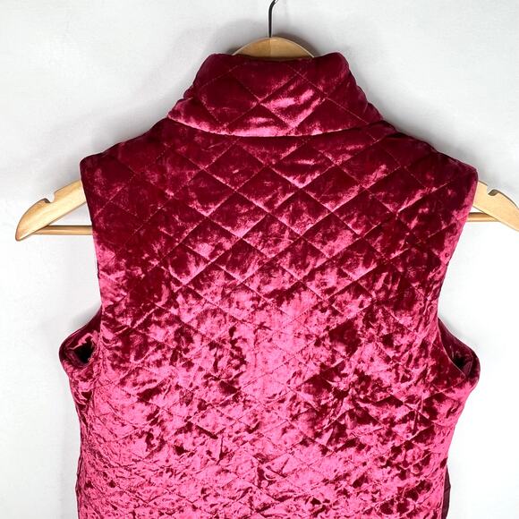 NWT Charter Club Magenta Velvet Quilted Vest XS - Picture 4 of 7